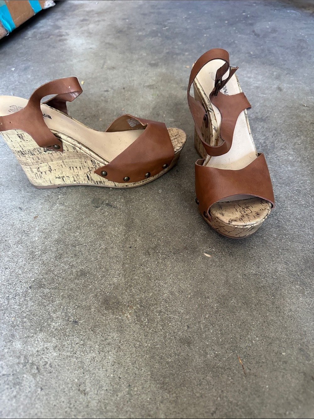 Arizona Jean Company Brown Cork Wedge Sandals